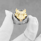 Viking Gold Wolf Head Ring watereverysunday