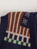 Vintage Pattern Mix Granny Wool Vest watereverysunday