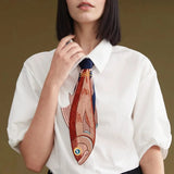 Vintage Animal Figure Embroidery Neck Ties