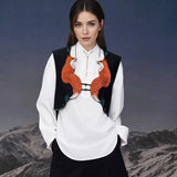 Vintage Animal Figure Embroidery Neck Ties