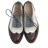 Vintage Genuine Leather Color-Block Oxford Brogues