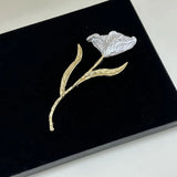 Vintage Jumbo Metal Leaf Flower Brooch
