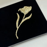 Vintage Jumbo Metal Leaf Flower Brooch