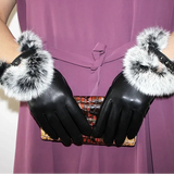 Viviane Sheepskin Fur-Trimmed Opera Gloves