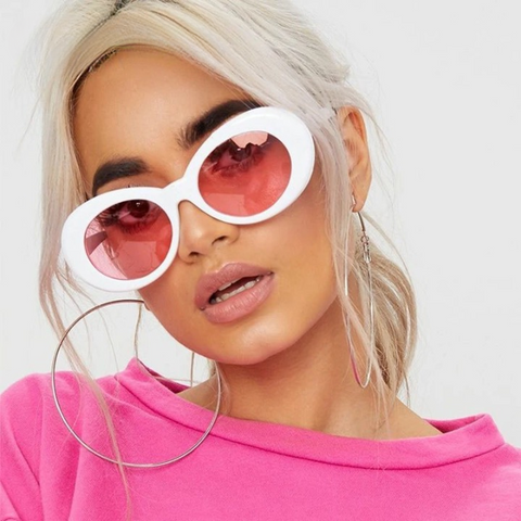 Designer Sunglasses Pastel Sunglasses Pink Small Oval Sunglasses