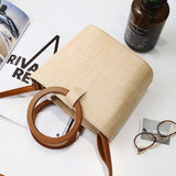 Wooden Ring Handle Tote Bag - 5 Colors watereverysunday