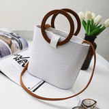 Wooden Ring Handle Tote Bag - 5 Colors watereverysunday