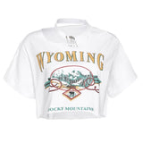 Wyoming Gothic Graphic Crop Tops - 4 Colors watereverysunday