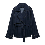 Yana Belted Denim Blue Jacket