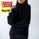 Yani Casual Turtleneck Sweaters BEIGE/BLACK M - SALE