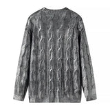 Yanka Metallic Cable Knit Sweater
