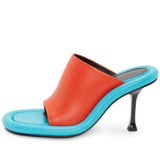 Yareli Color Contrast Pipe Edge Mule Sandals watereverysunday