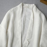 Yuko Causal Cotton Linen Oversized Blazer - 2 Colors watereverysunday