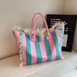 Yves Fringe Canvas Tote Bag