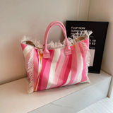 Yves Fringe Canvas Tote Bag