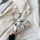 Yvette Metallic Triangle Cuboid Box Clutch Bags - 3 Colors watereverysunday