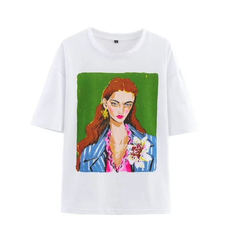 Zinnia Fashion Illustration Graphic Tee