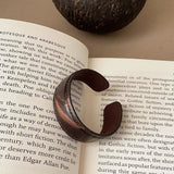 Zola Croc-Embossed Leather Cuff Bracelet