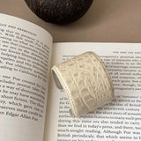 Zola Croc-Embossed Leather Cuff Bracelet