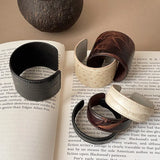 Zola Croc-Embossed Leather Cuff Bracelet