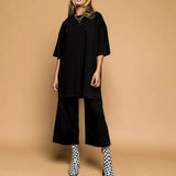Izara Two-Piece Prints Casual Tee and Pants Set