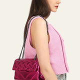 Agatha Embossed Flap Shoulder Bag