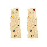 Tatiana Textured Metal Square Drop Earrings