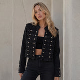 Julane Vintage Military Denim Jacket