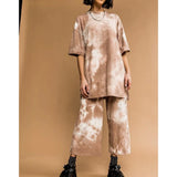Izara Two-Piece Prints Casual Tee and Pants Set