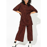 Izara Two-Piece Prints Casual Tee and Pants Set