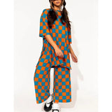 Izara Two-Piece Prints Casual Tee and Pants Set
