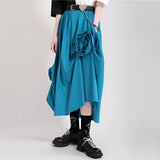 Katrina Rose Applique Blue Midi Skirts