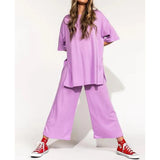 Izara Two-Piece Prints Casual Tee and Pants Set