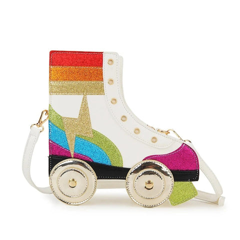 Fun Rainbow Glitter Roller Skate Handbag