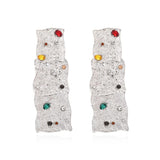 Tatiana Textured Metal Square Drop Earrings