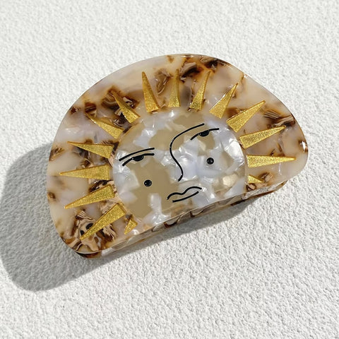 Fun Acetate Sun Moon Star Snail Hair Clip Claw
