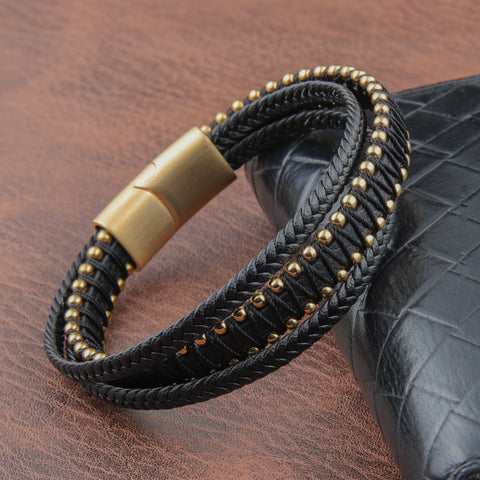 Beads and Lacing Leather Bracelet