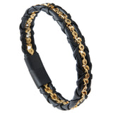 Chain Braided Leather Bracelet