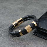 Tri Stripe Leather Bracelet