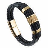 Tri Stripe Leather Bracelet