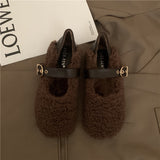 Rumina Belted Lambswool Ballet Flats - watereverysunday