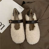 Rumina Belted Lambswool Ballet Flats - watereverysunday